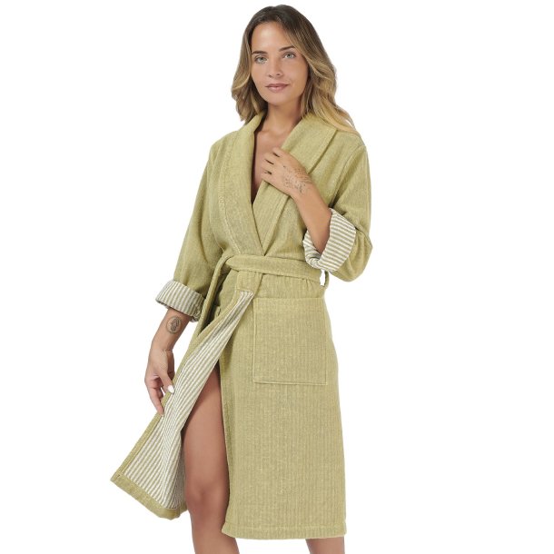 Badek�be, Unisex, Effi strib, Oliven, Bomuld