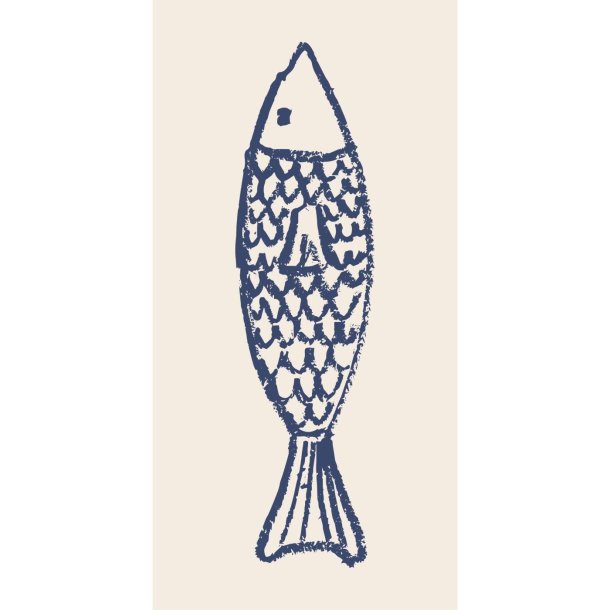 Servietter, Bl Fisk, 40x40 cm, 16 stk, Papir, Ib Laursen