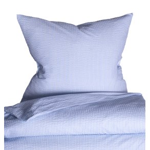 bySKAGEN Sengetj - Emilie - 200x200 cm - Bomuldspercale - Lysebl striber