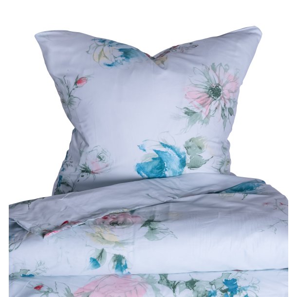 Sengetj, Flora, Bomuldspercale, Blomstret 140x220 / 60x63 cm (ex. læng.)