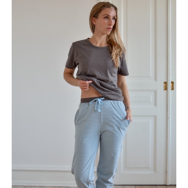 Pyjamas T-shirt, Dame, Milano, Gr/brun