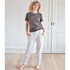 Pyjamas T-shirt, Dame, Milano, Gr/brun