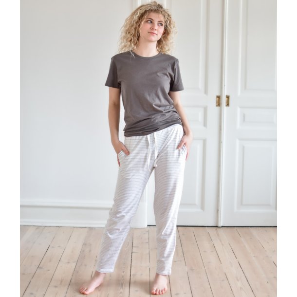 Pyjamas T-shirt, Dame, Milano, Gr/brun
