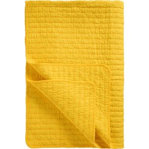 Quiltet vatt�ppe gul m/korssting, 130x180cm, Ib Laursen
