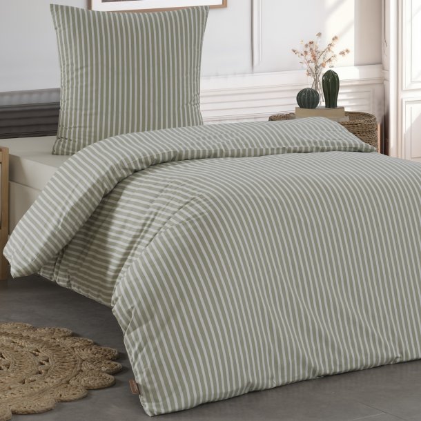 bySKAGEN Sengetj - Izabella - Renforc Bomuld - Lysegrn striber