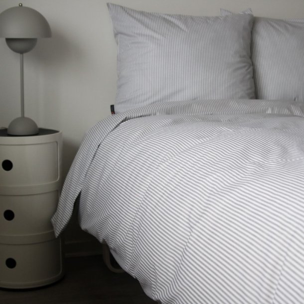 Pudebetrk, Josefine, Bomuldspercale, Gr striber 50x70 cm