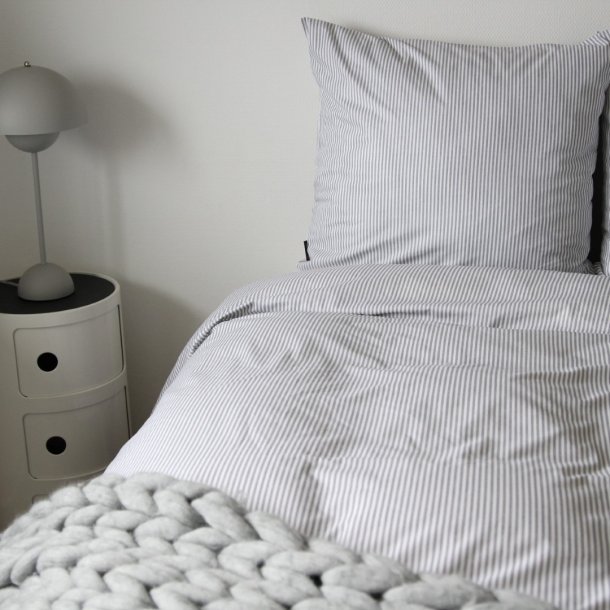 Pudebetrk, Josefine, Bomuldspercale, Gr striber 50x70 cm