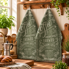 Viskestykke, Coffee Fresh, Gr�n, 50x70cm, Bomuld, Lasa