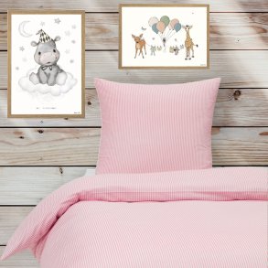 Brnesengetj, Kirsten, Rosa stribet, 100% Bomuldspercale