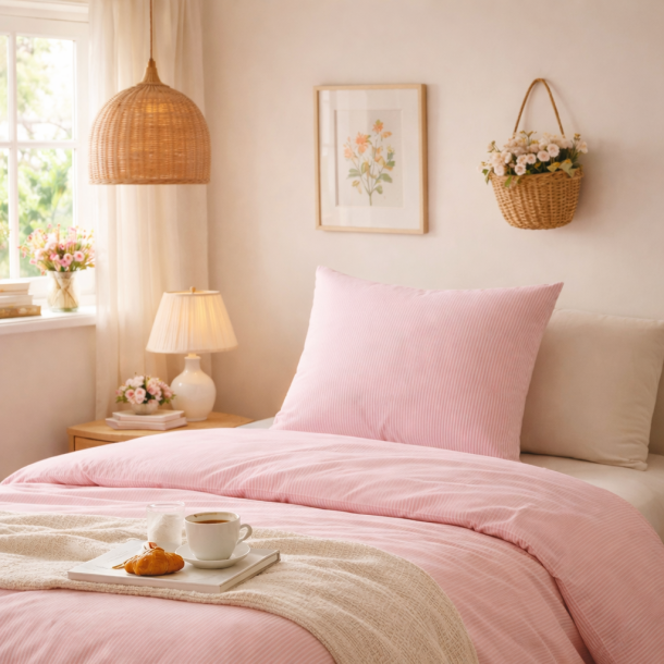 bySKAGEN Senget�j - Kirsten - Bomuldspercale - Rosa stribet