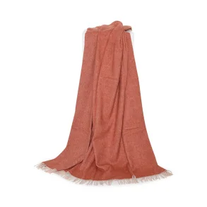 Alpaca-uldplaid, Nataly, Diagonal vvet, 130x200cm, Dark Orange