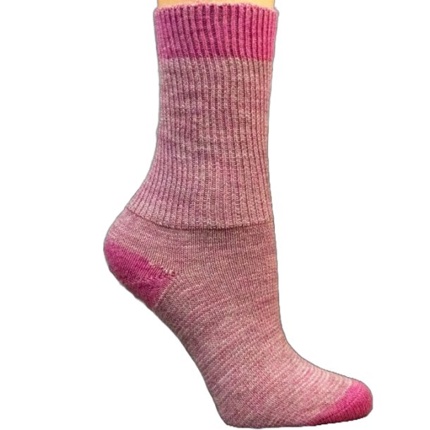 Baby-Alpaca uldsokker, Pink/Lysegr, Ls 37/39