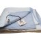 Vatt�ppe, Quiltet,  m/lysebl� og hvide striber, 130x180cm, bySKAGEN