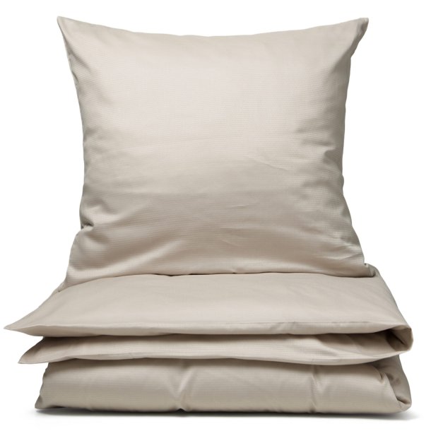 Elegant dobbyv�vet�senges�t - Sand - 100% bomuld