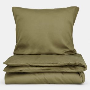 Elegant dobbyv�vet�senges�t - Dusty Green - 100% bomuld - EG