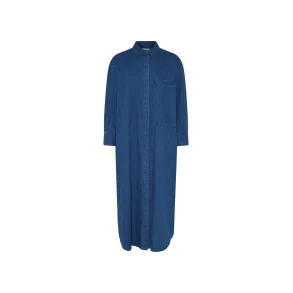 Lyon, Lang Denim kjole, Medium bl, lange rmer, One size, Frau