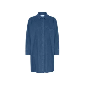 Lyon, Lang Denim skjorte, Medium bl, lange rmer, One size, Frau