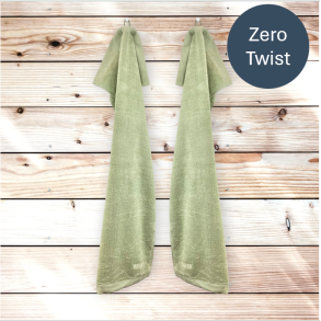 Hndklde, Lysegrn, Zero twist, Bomuld,
