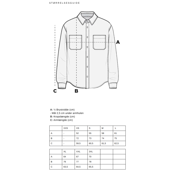 Heavyweight Overshirt i Navy - 100% bomuld