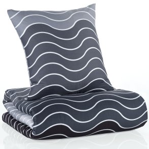 bySKAGEN Sengetj - Mare - Bomuldssatin, Gr blgestribet