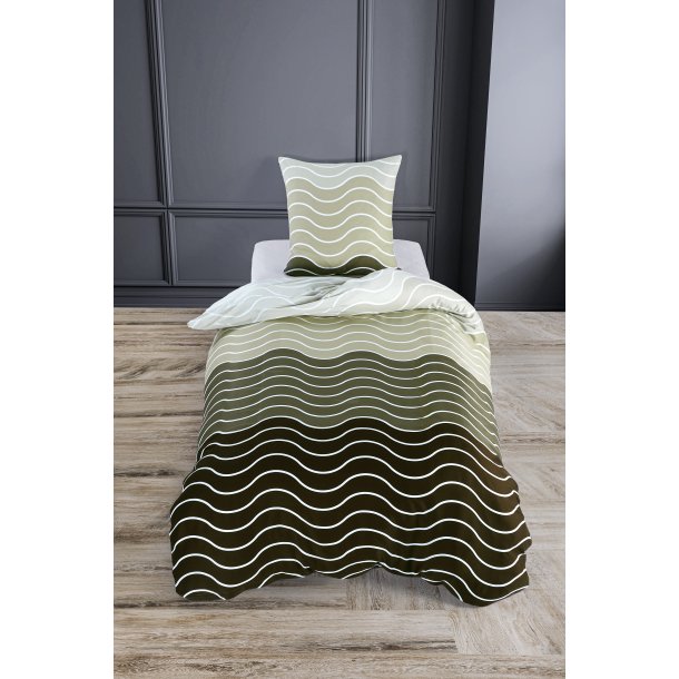 bySKAGEN Sengetj - Mare - Bomuldssatin - Sand blgestribet