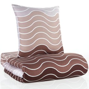 bySKAGEN Sengetj - Mare - Bomuldssatin - Mocca blgestribet