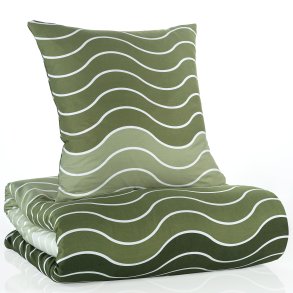 bySKAGEN Sengetj - Mare - Bomuldssatin - Grn blgestribet