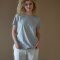 Pyjamas T-shirt, Dame, Milano, Grey Melange
