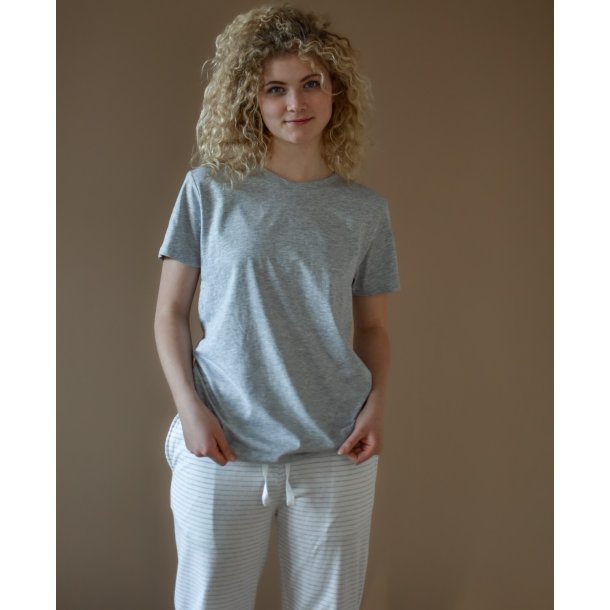 Pyjamas T-shirt, Dame, Milano, Grey Melange