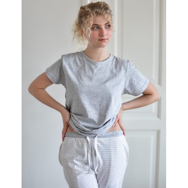 Pyjamas T-shirt, Dame, Milano, Grey Melange