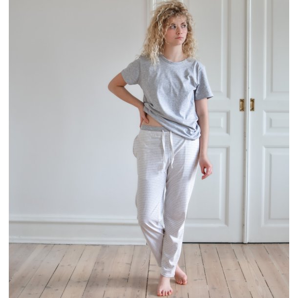 Pyjamas T-shirt, Dame, Milano, Grey Melange