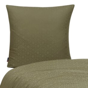 bySKAGEN Sengetj - Nicoline - Jacquardvvet Bomuldssatin - Olivengrn