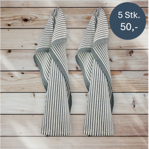 Viskestykke, Omega - Gr strib, 50x70 cm, Bomuld