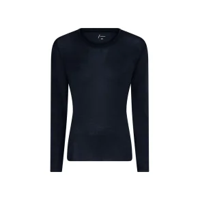 Panama wool ls loose top - Dark Navy - Frau