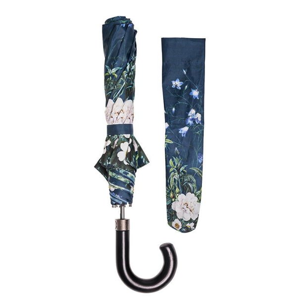 Foldeparaply - Blue Flower Garden Jim Lyngvild