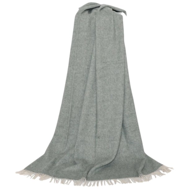 Alpaca-uldplaid, Nataly, Diagonal vvet, 130x200cm, Light green