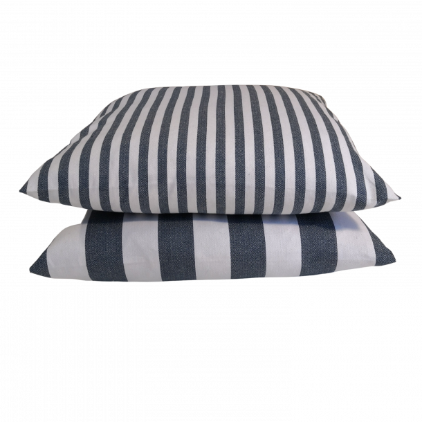 Pyntepude, Bagdad, 38x58 cm, Mrkebl/hvid bred strib