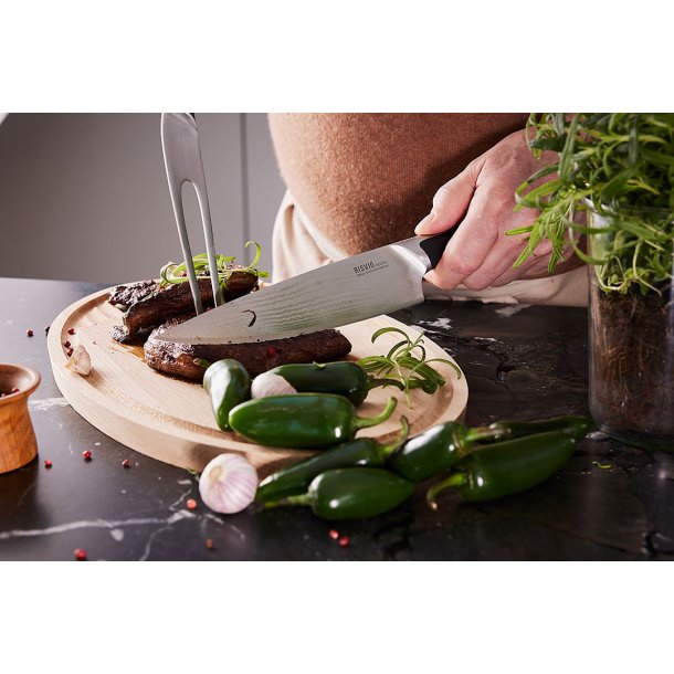 Kokkekniv Damaskus, 20 cm., Risvig Design,