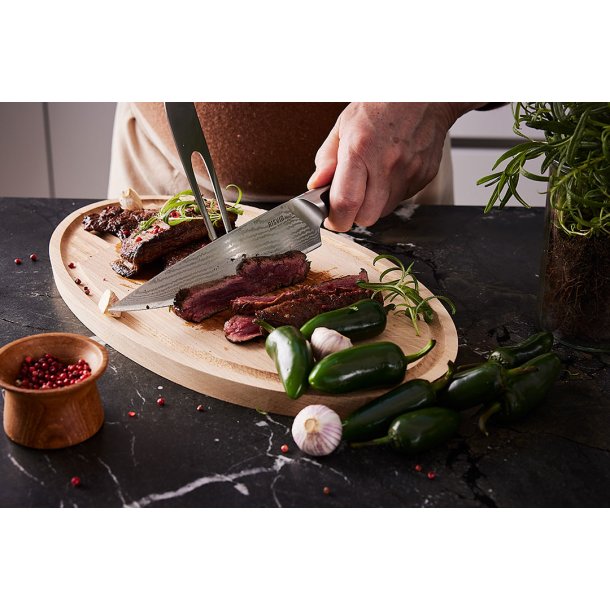 Kokkekniv Damaskus, 20 cm., Risvig Design,