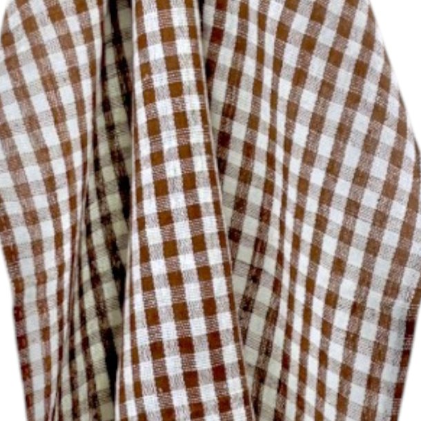 Viskestykke, Gingham - Brun tern, 50x65 cm, Bomuld