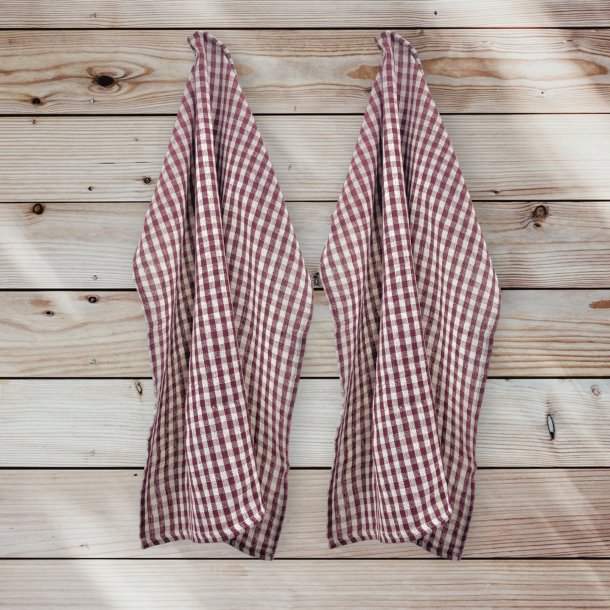 Viskestykke, Gingham - Mrkerd tern, 50x65 cm, Bomuld