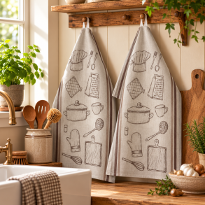 Viskestykke, Atelier, Brun, 50x70cm, Bomuld, Lasa