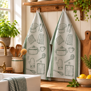 Viskestykke, Atelier, Gr�n, 50x70cm, Bomuld, Lasa