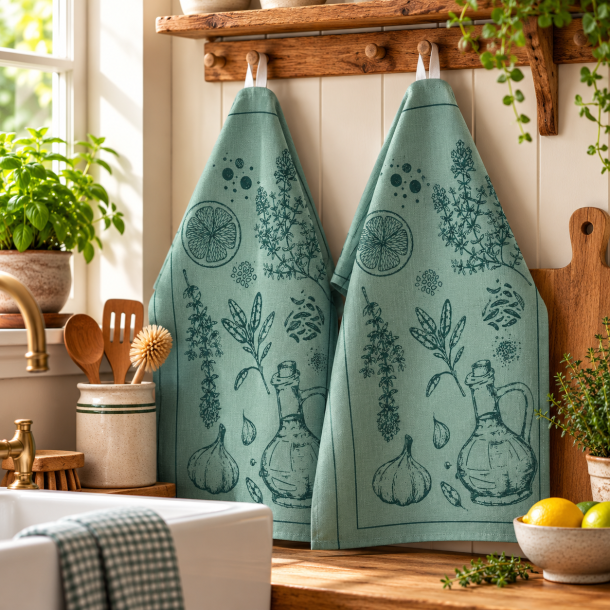 Viskestykke, Roots, Gr�n, 50x70cm, Bomuld, Lasa