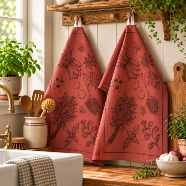Viskestykke, Roots, Rustr�d, 50x70cm, Bomuld, Lasa
