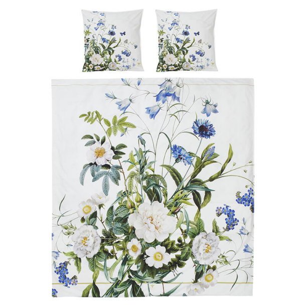 Jim Lyngvild Senget�j - 200x220 cm - Blue flower garden - �kologisk Bomuld