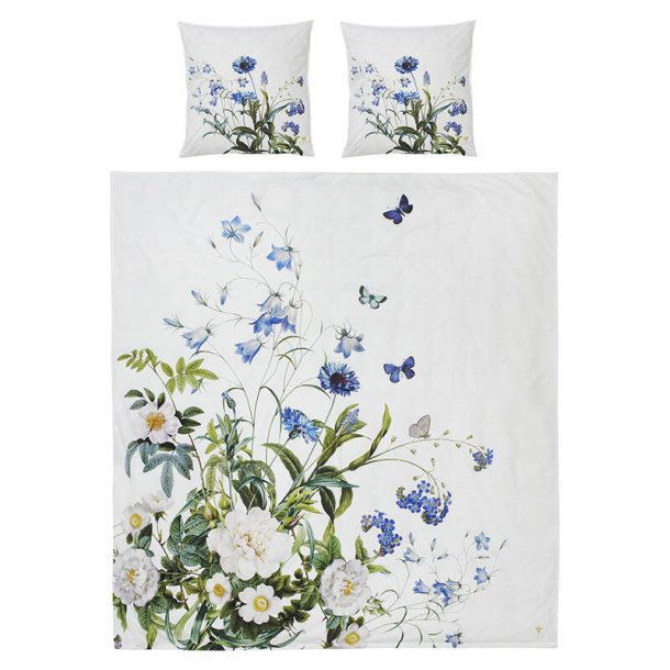 Sengetj dobbelt 200x220 cm, Blue flower garden, kologisk, Jim Lyngvild,