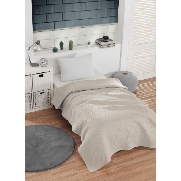 Sengetppe, Waffle, Off-white 140x220 cm