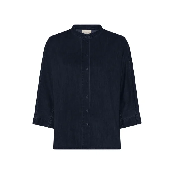 Seoul kort Denim Skjorte, Mrkebl, One size, Frau