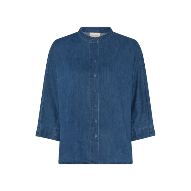 Seoul kort Denim Skjorte, Medium bl, One size, Frau